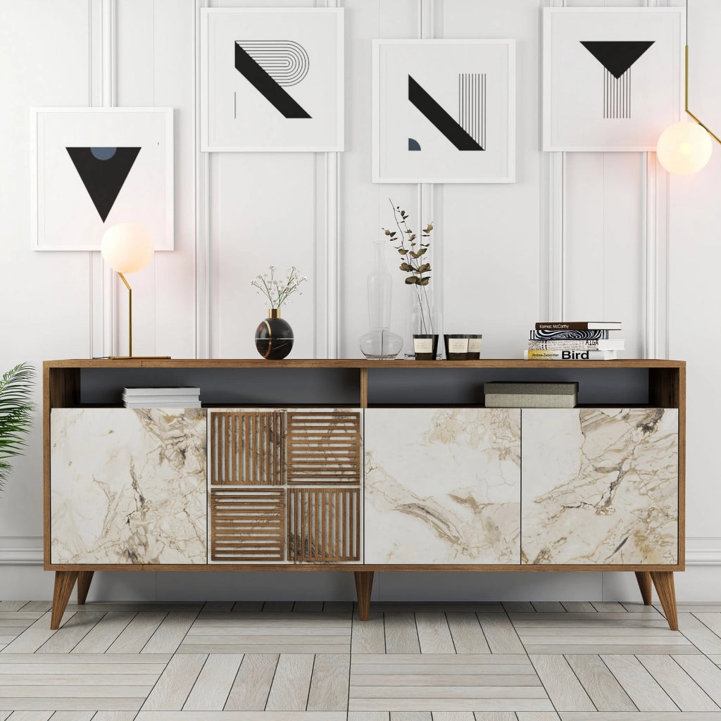 Consolle in legno "Milano" 180 x 35 x 78 cm - Noce
