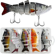 Set di imitazioni di pesce in plastica 4 pezzi - Imitazioni di pesce realistiche per la pesca in acqua salata e dolce
