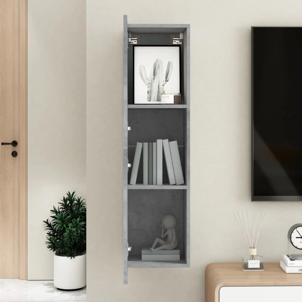 Mobile TV multimediale mensola TV credenza TV sala da pranzo soggiorno camera da letto 30,5 x 30 x 110 cm legno ingegnerizzato grigio 02_0026118