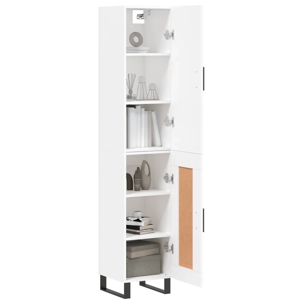 Credenza | Madia | Buffet da pranzo | Armadio da pranzo Bianca 34,5x34x180 cm in Legno Multistrato