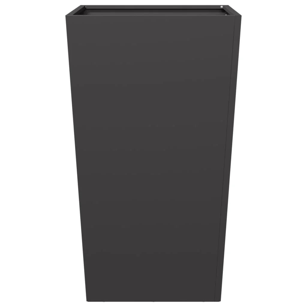 Fioriera rialzata per piante fiori terrazza giardino 45 x 45 x 75 cm acciaio nero 02_0037609
