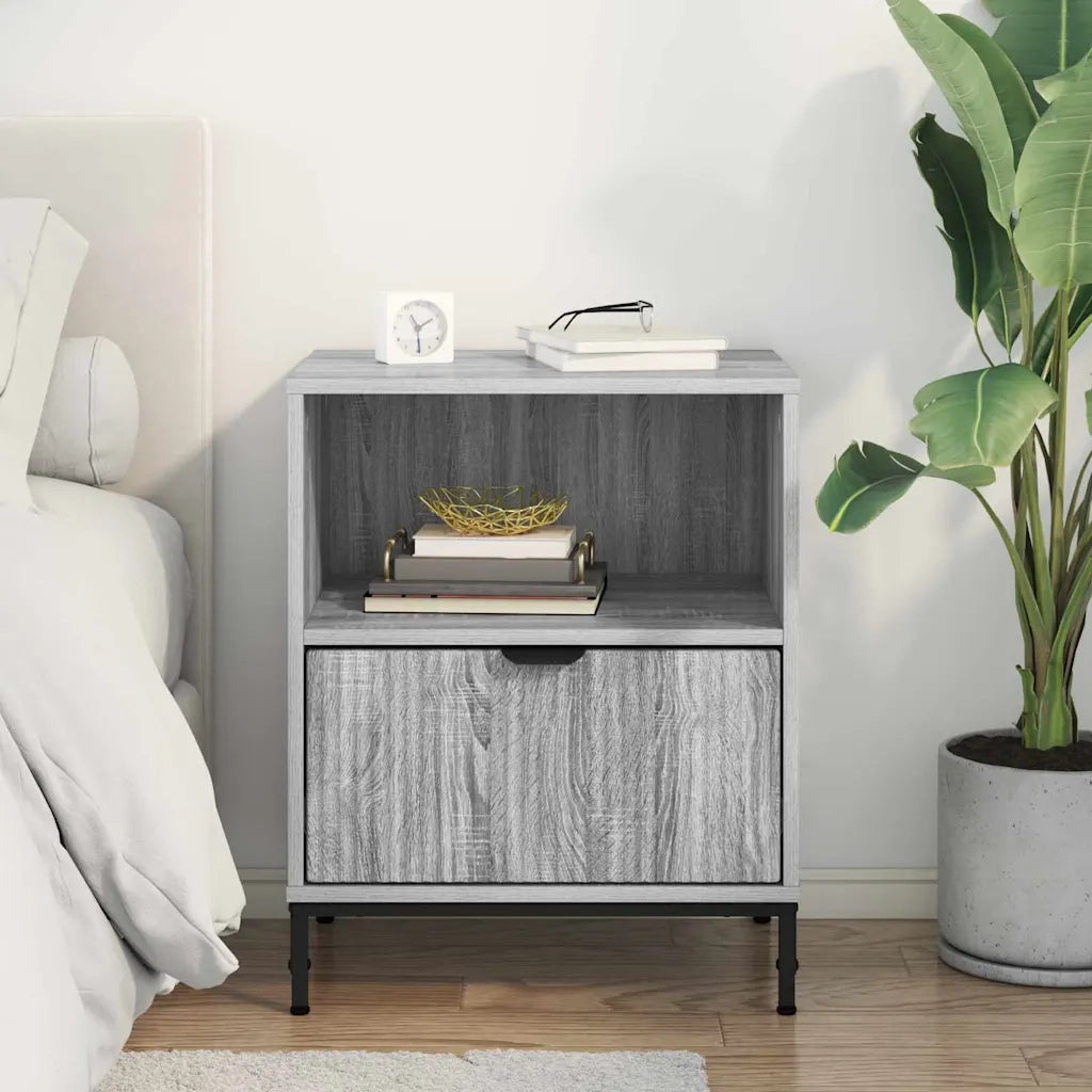 Armadio da Notte con cassetto Grigio sonoma 49 x 36 x 61 cm 883486