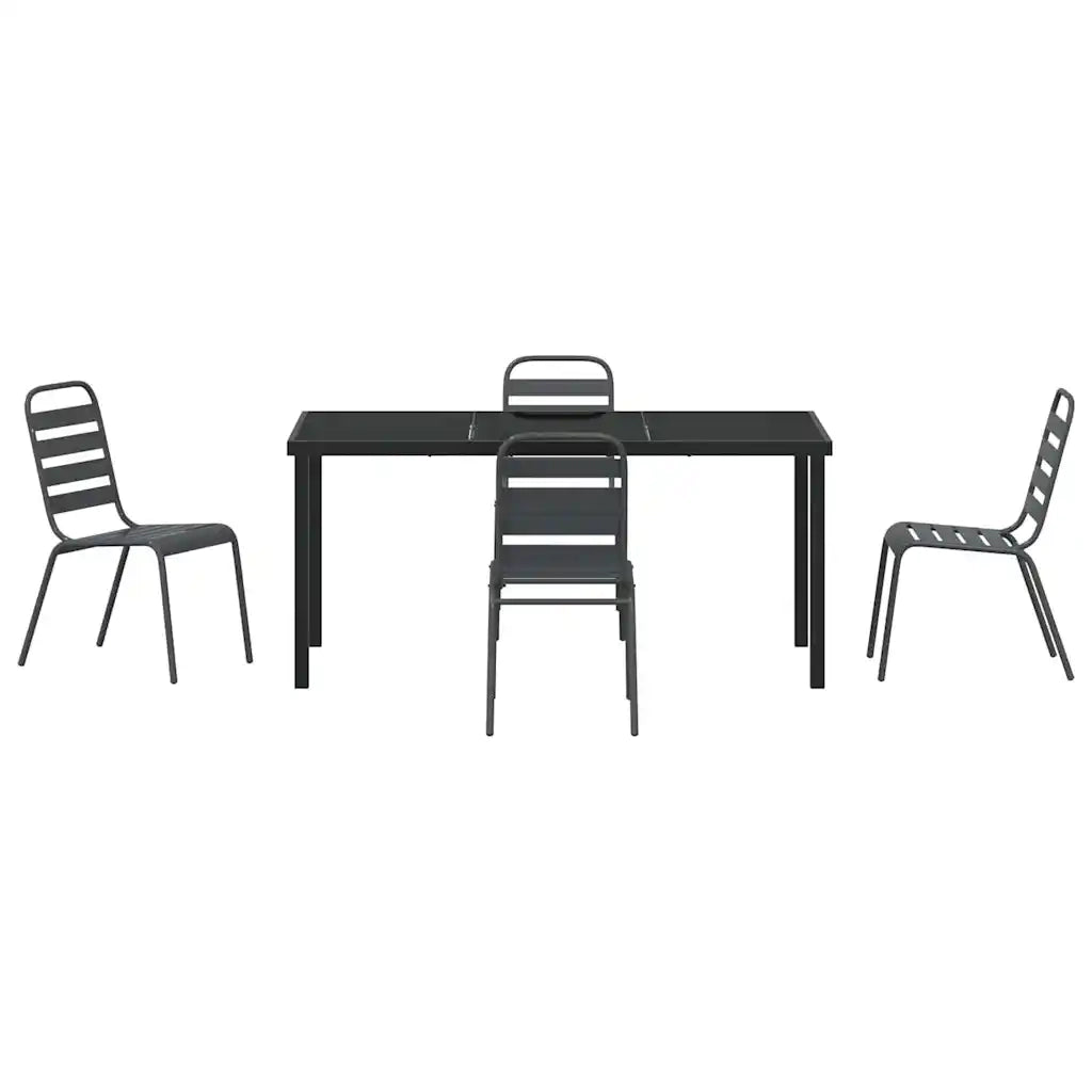 Set da Pranzo per Giardino 5 pcs Antracite