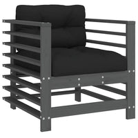 Set Divani da Giardino 7pz con Cuscini in Legno Massello Grigio 3185838