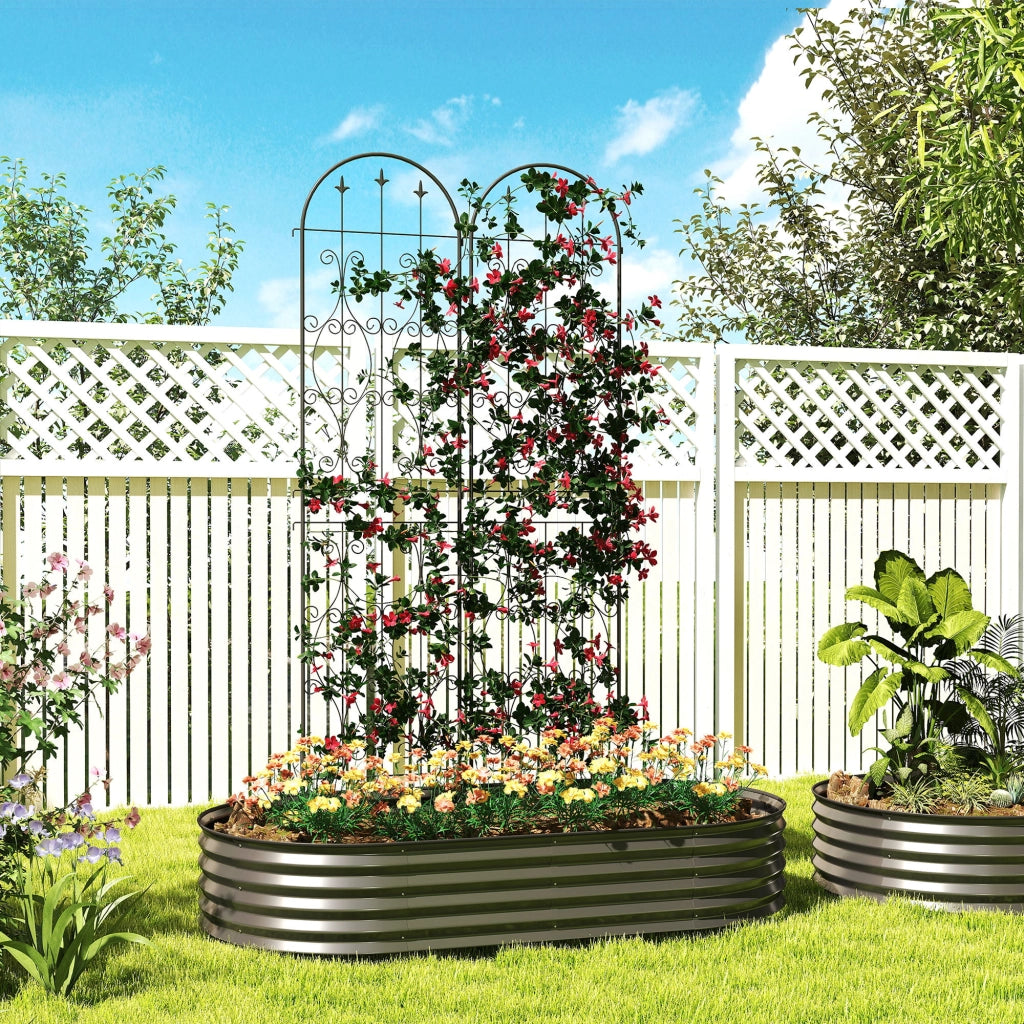 Supporto per piante rampicanti ¨C zephmum ¨C metallo 50x220 cm nero