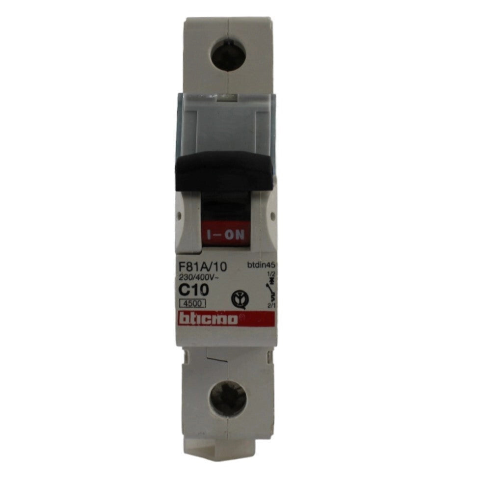 Interruttore magnetotermico 1P 1modulo .10A curva C Bticino