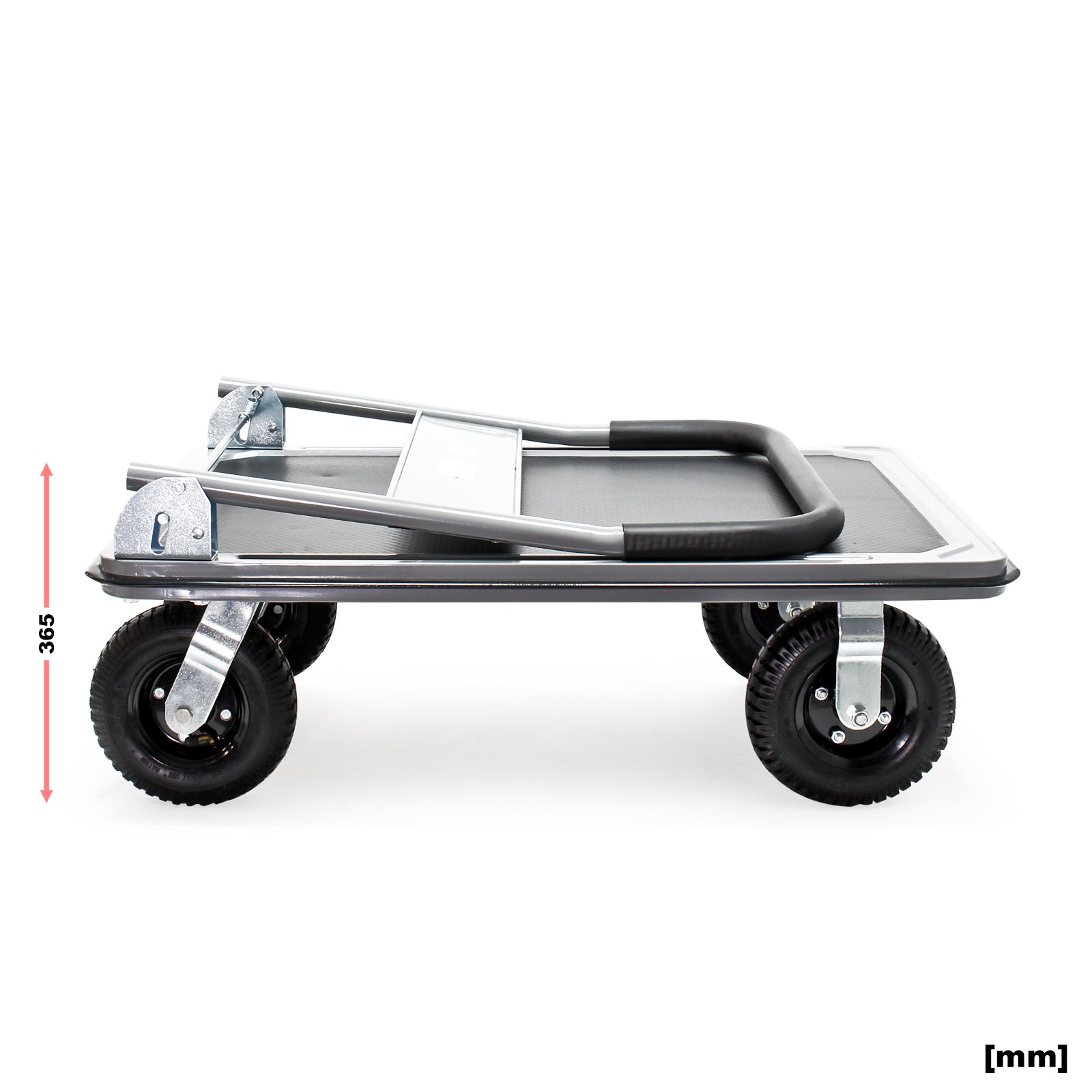 Carrello a pianale fino a 300kg pieghevole con ruote pneumatiche rivestimento antiscivolo