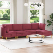 Set di mobili per il soggiorno 5 pcs Rosso Vino Tessuto 3413691