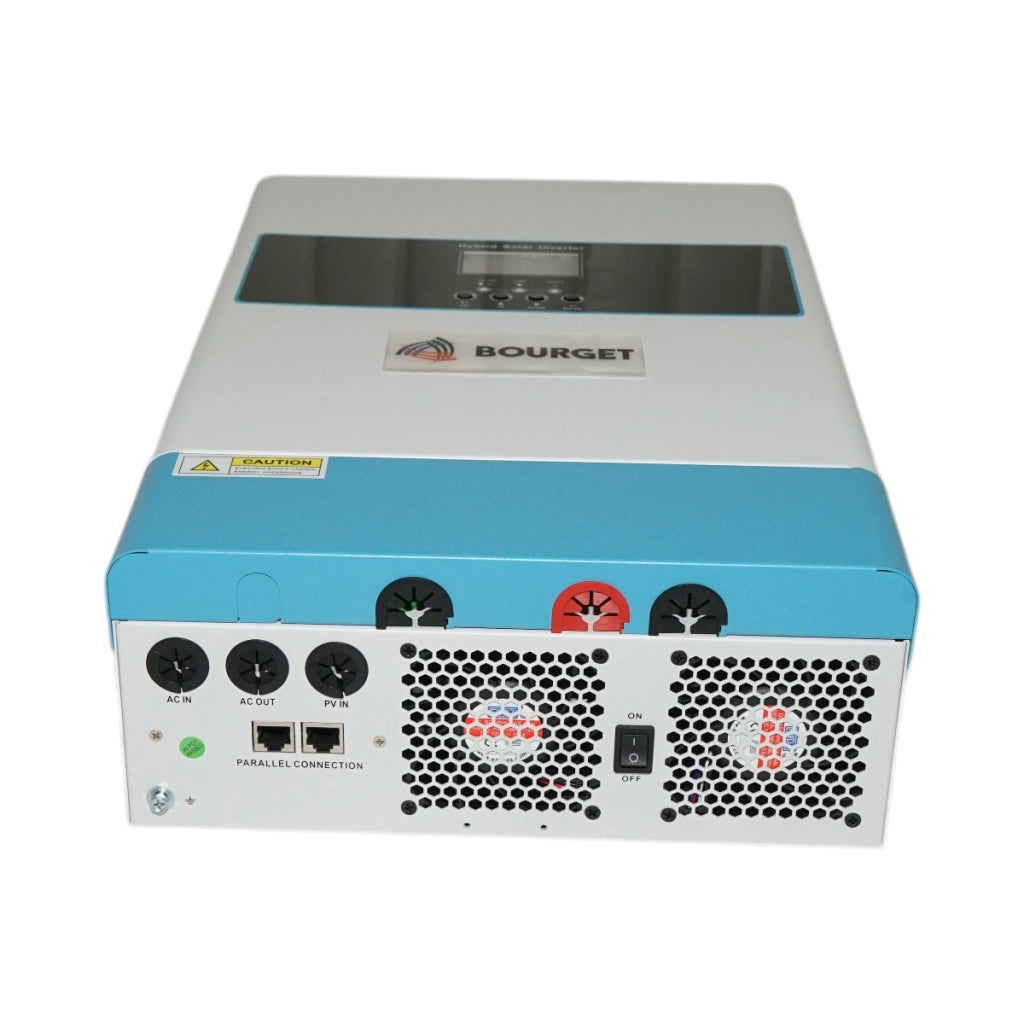 Inverter solare ibrido 6,2 kW, 48 V, 120 A MPPT, monofase, ON/OFF-GRID, collegamento parallelo IP21 Bourget