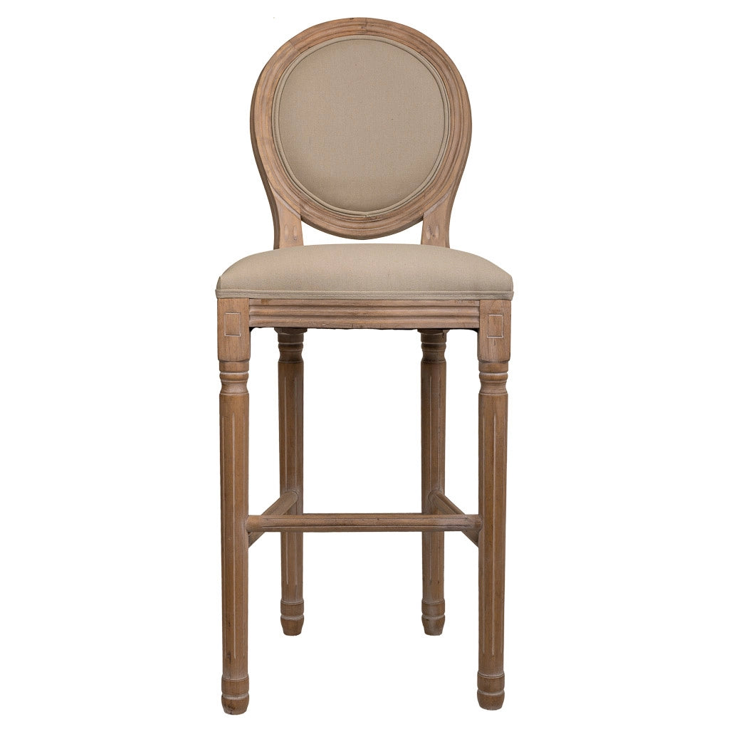 Sgabello in legno imbottito marrone 48x42x76/121h