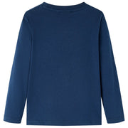 Maglietta da Bambino Maniche Lunghe Blu Marino 116