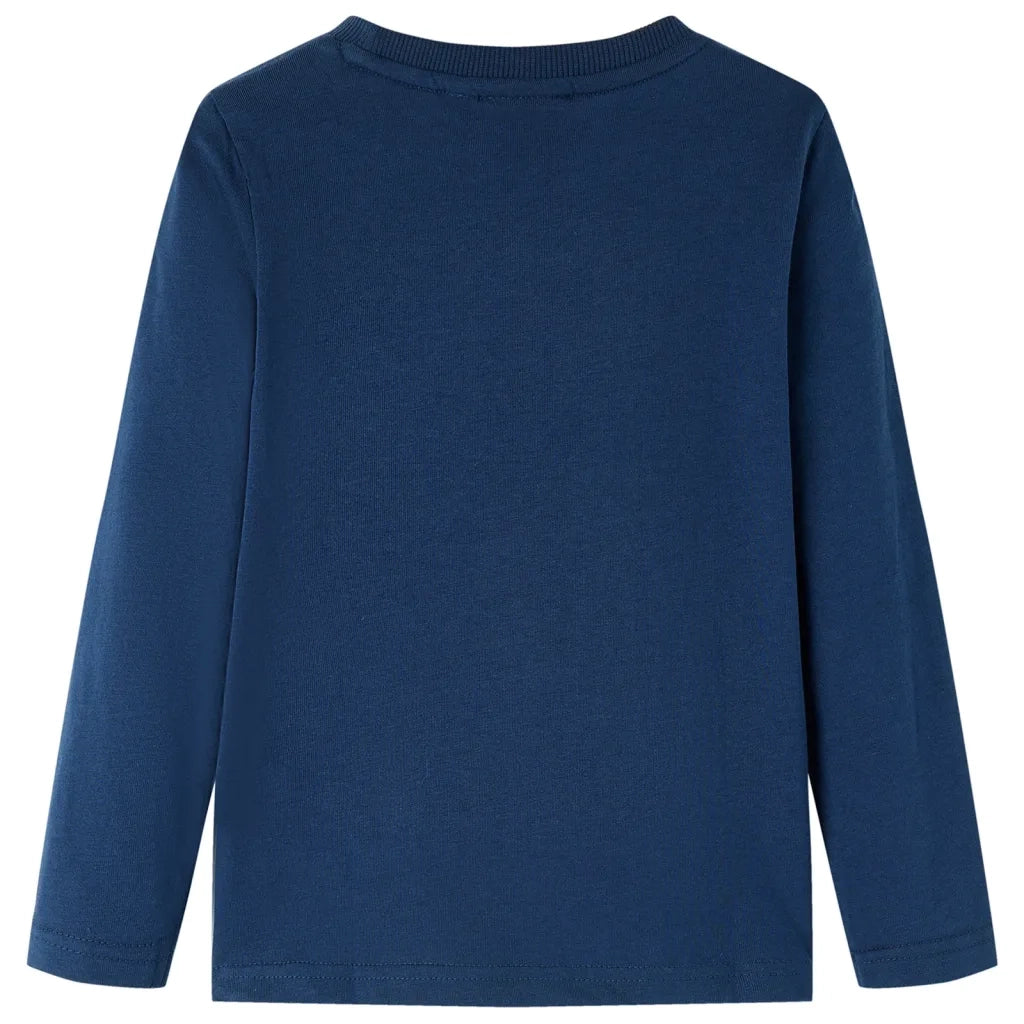 Maglietta da Bambino Maniche Lunghe Blu Marino 116