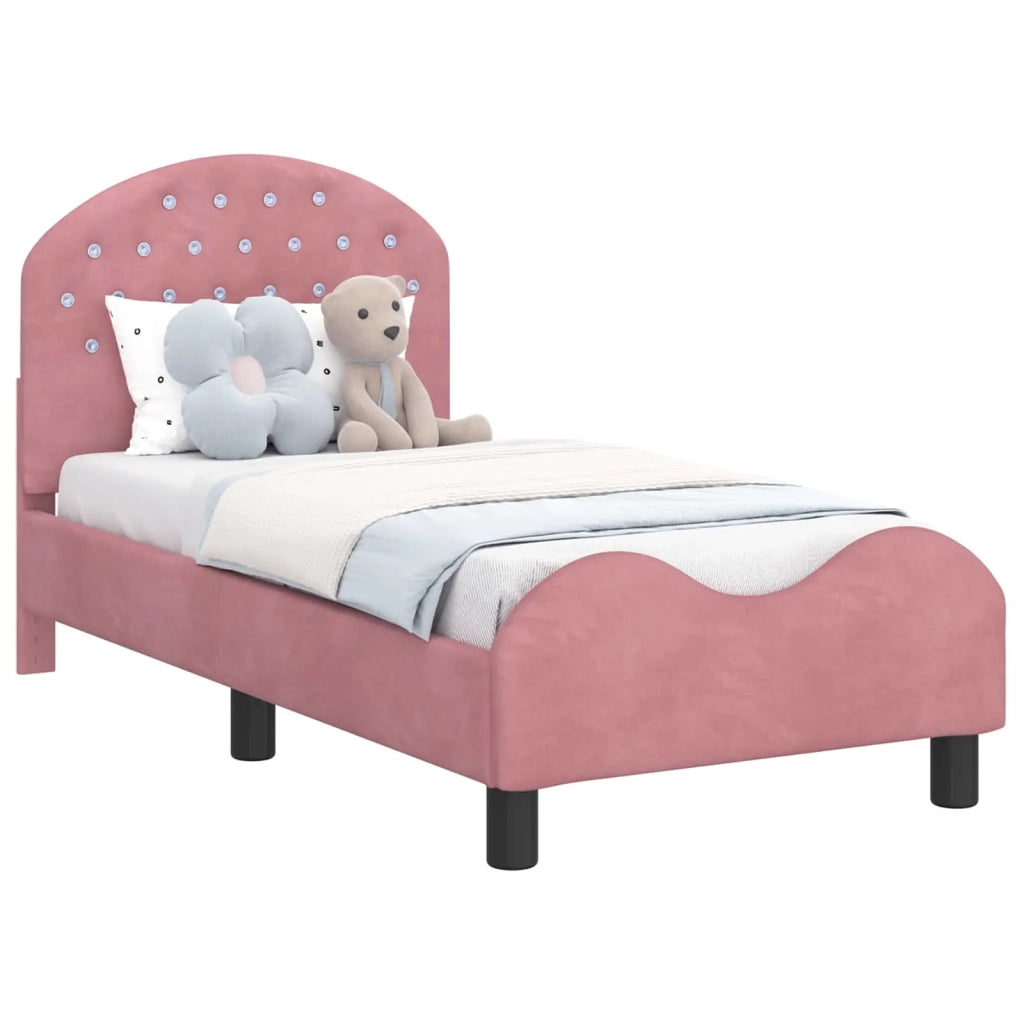 Struttura letto per bambini con testata Rosa 70 x 140 cm