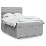 vidaXL Giroletto a Molle con Materasso Grigio Chiaro 140x200cm Tessuto