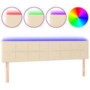 Testiera | Testata a LED Crema 180x5x78/88 cm in Tessuto