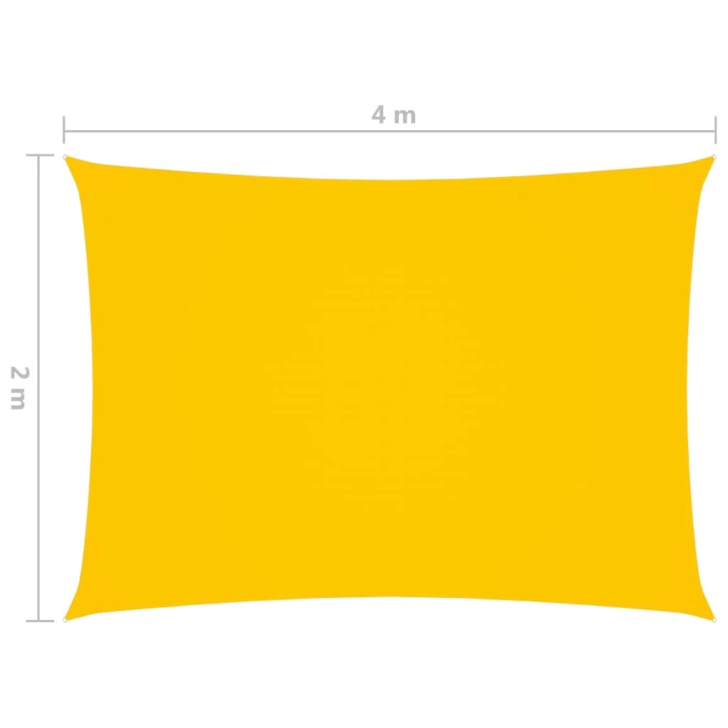 Vela ombreggiante/ombrellone rettangolare 2 x 4 m in tessuto Oxford giallo 02_0009609