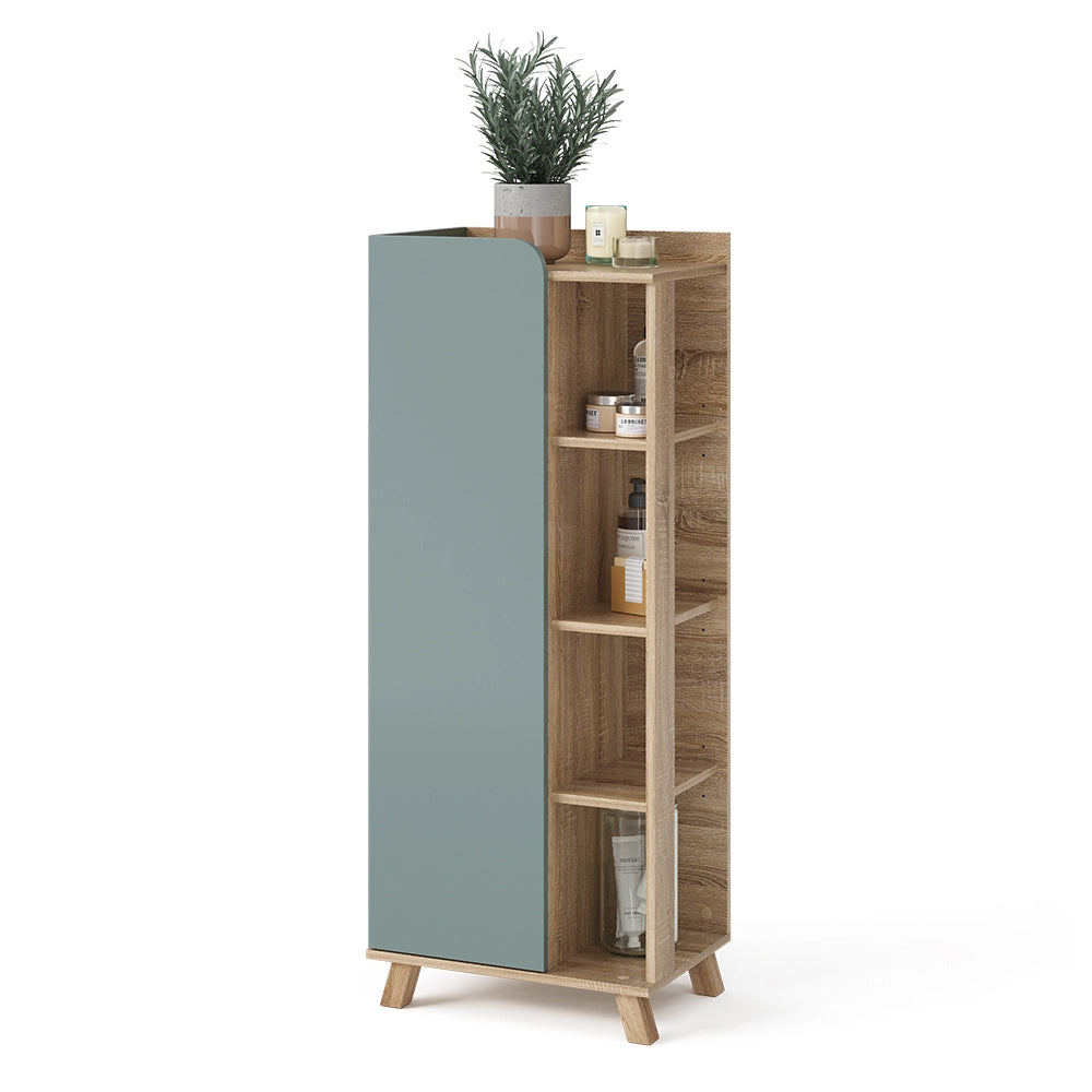 Vicco Mobiletto bagno Grigio-blu 50 x 128 cm con porta e vani aperti