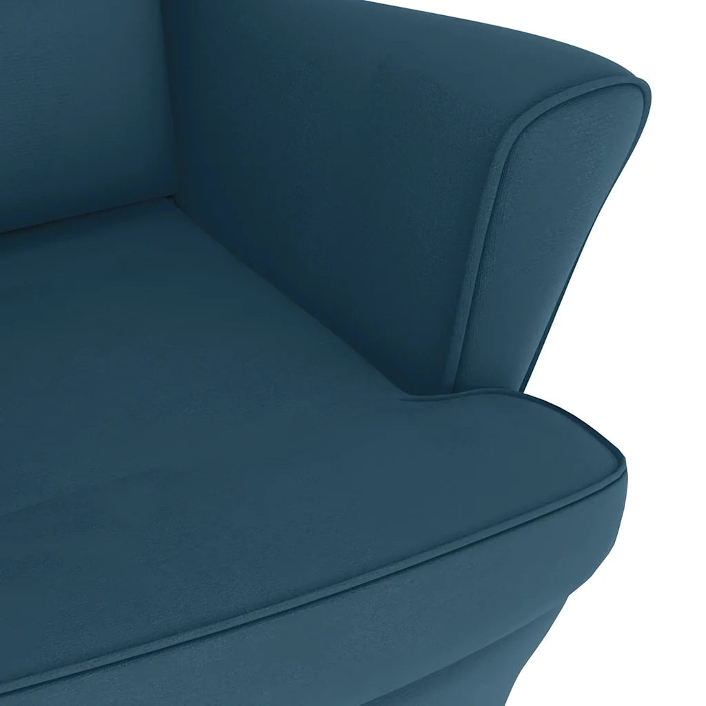 Sedia a dondolo con schienale alto in velluto blu CFW5064822