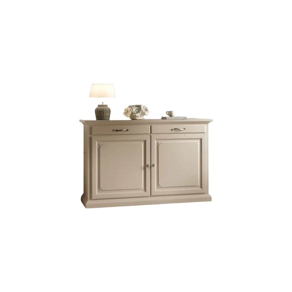 Madia credenza shabby in legno massello 2 porte avorio l.172 p.52 h.110 - Mobili 2G