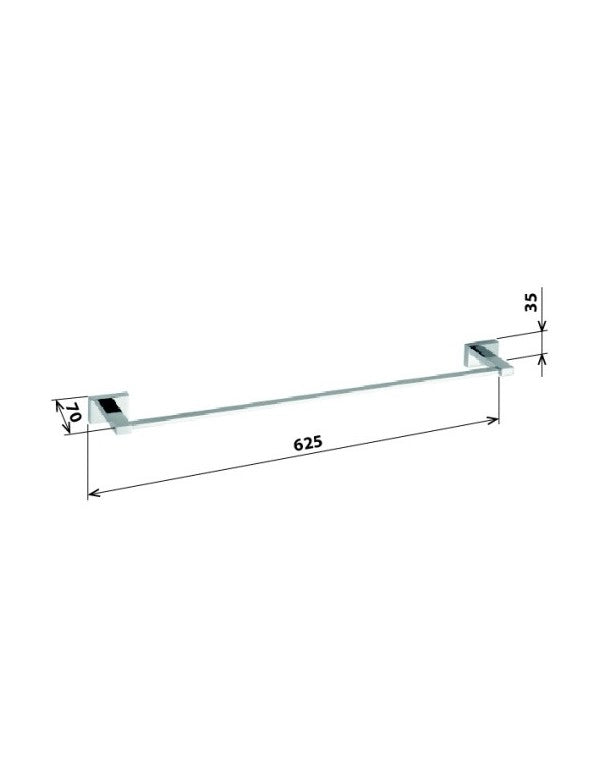 Portasciugamani cromato PLAZA 7x62,5x3,5 cm