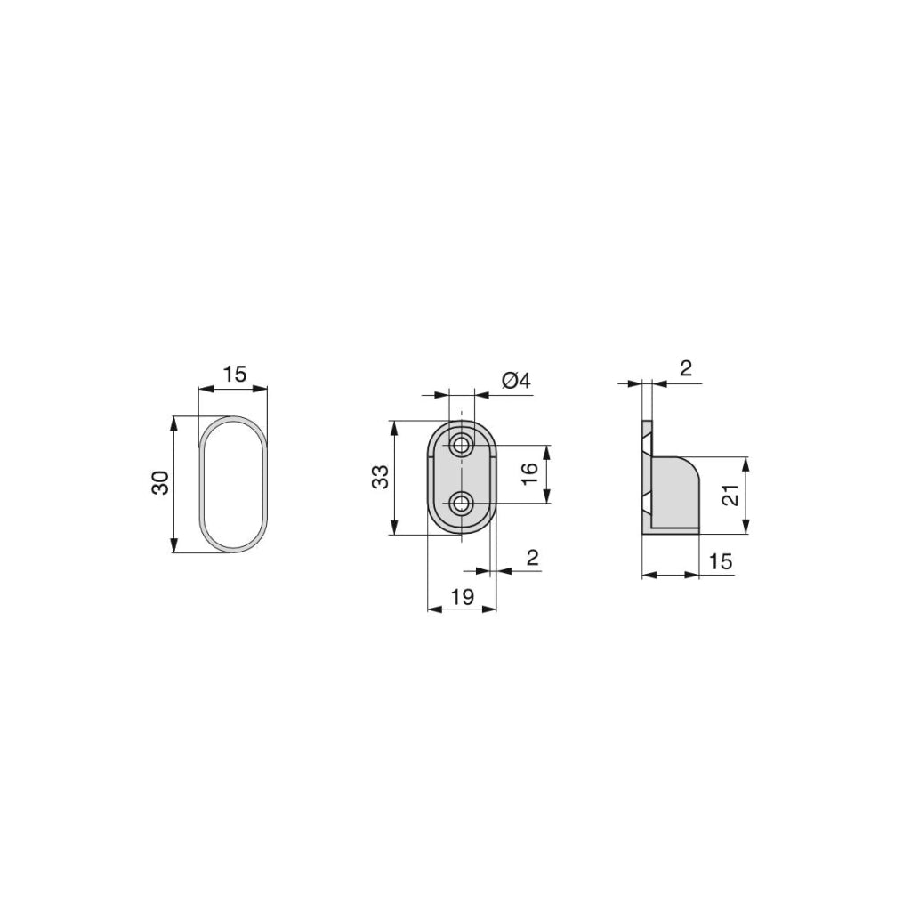 Kit Tubo per Armadio 30 x 15 mm Acciaio L 1,15 m Cromato Brillo Acciaio e Zama Emuca