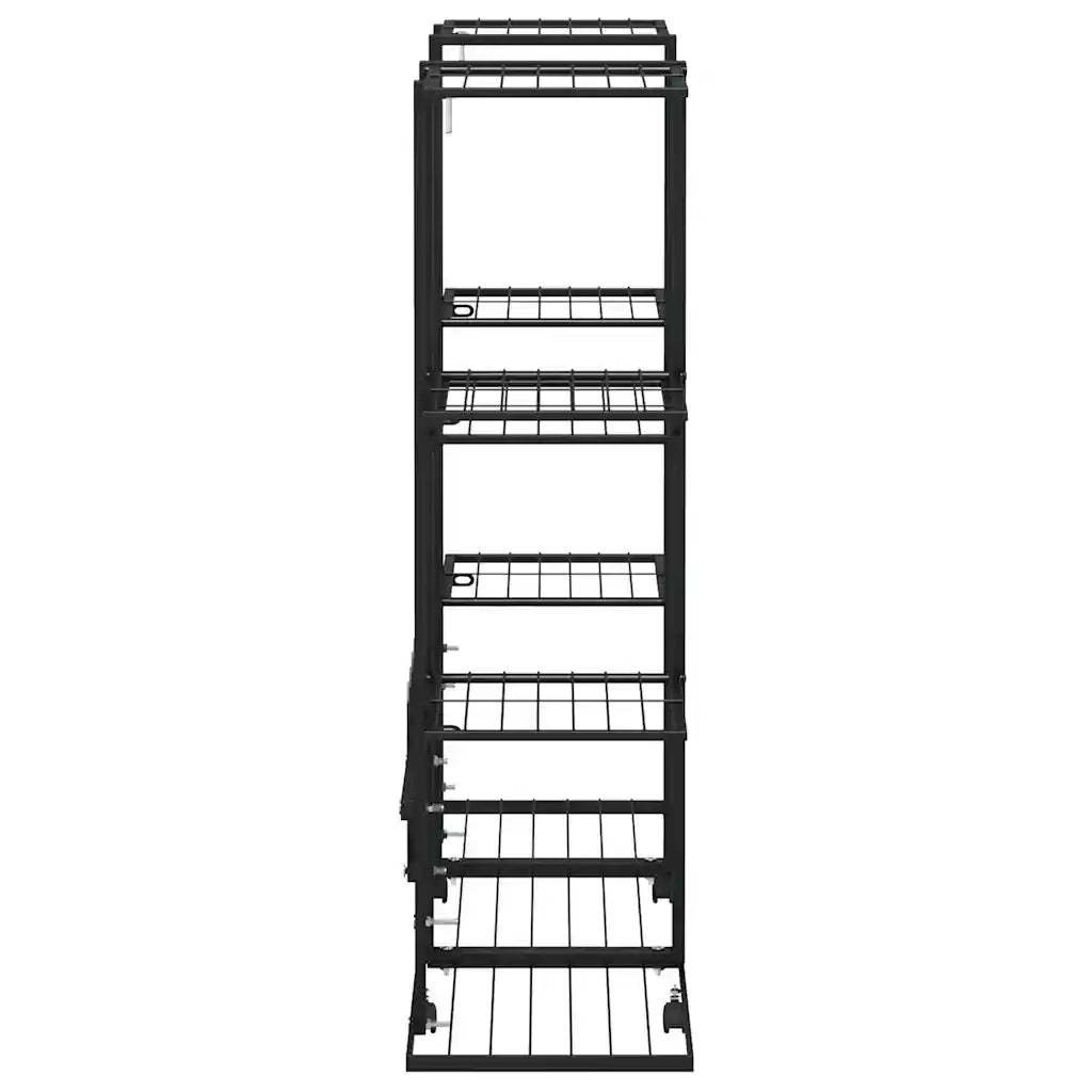 Portafiori con Ruote 94,5x24,5x91,5 cm Ferro Nero 343121
