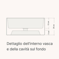 Lavello da Giardino Senza Rubinetto 45x30x20 cm in Cemento e Granulati di Marmo Rodi Bianco