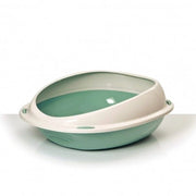 Trade Shop - Lettiera Scoperta Per Gatti Gatto Shuttle Con Bordi Rialzati Salva Sporco 57 Cm - Verde