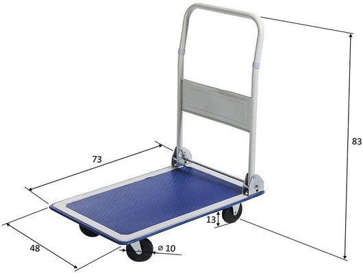 Carrello Pieghevole da Trasporto 150 Kg in Acciaio Blu
