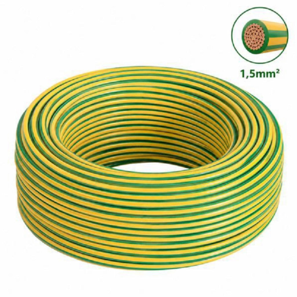 EcoPrice Cavo Unipolare FS17 D1.5mmxL100m Matassa Giallo/Verde
