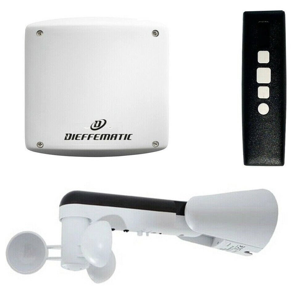 KIT PER DUE 2 MOTORI SENSORE VENTO CENTRALE TELECOMANDO TENDA TENDE DA SOLE KITD