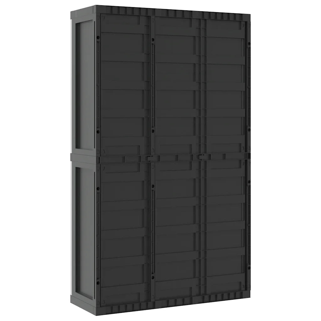 Armadio da Esterno Grigio e Nero 97x37x165 cm in PP