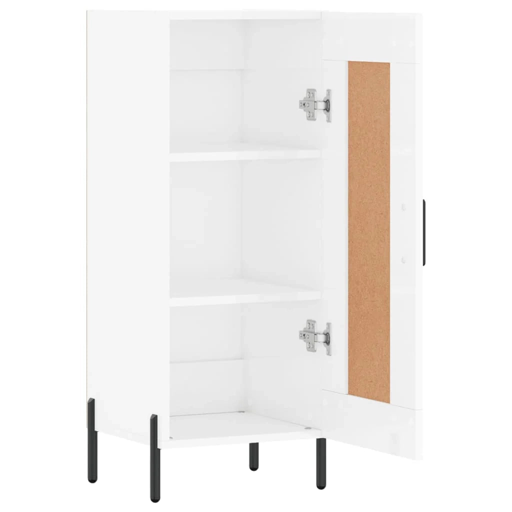 Buffet credenza cassettiera mobiletto mobile contenitore organizer per cucina soggiorno finitura lucida 34,5 x 34 x 90 cm legno ingegnerizzato bianco 02_0030605