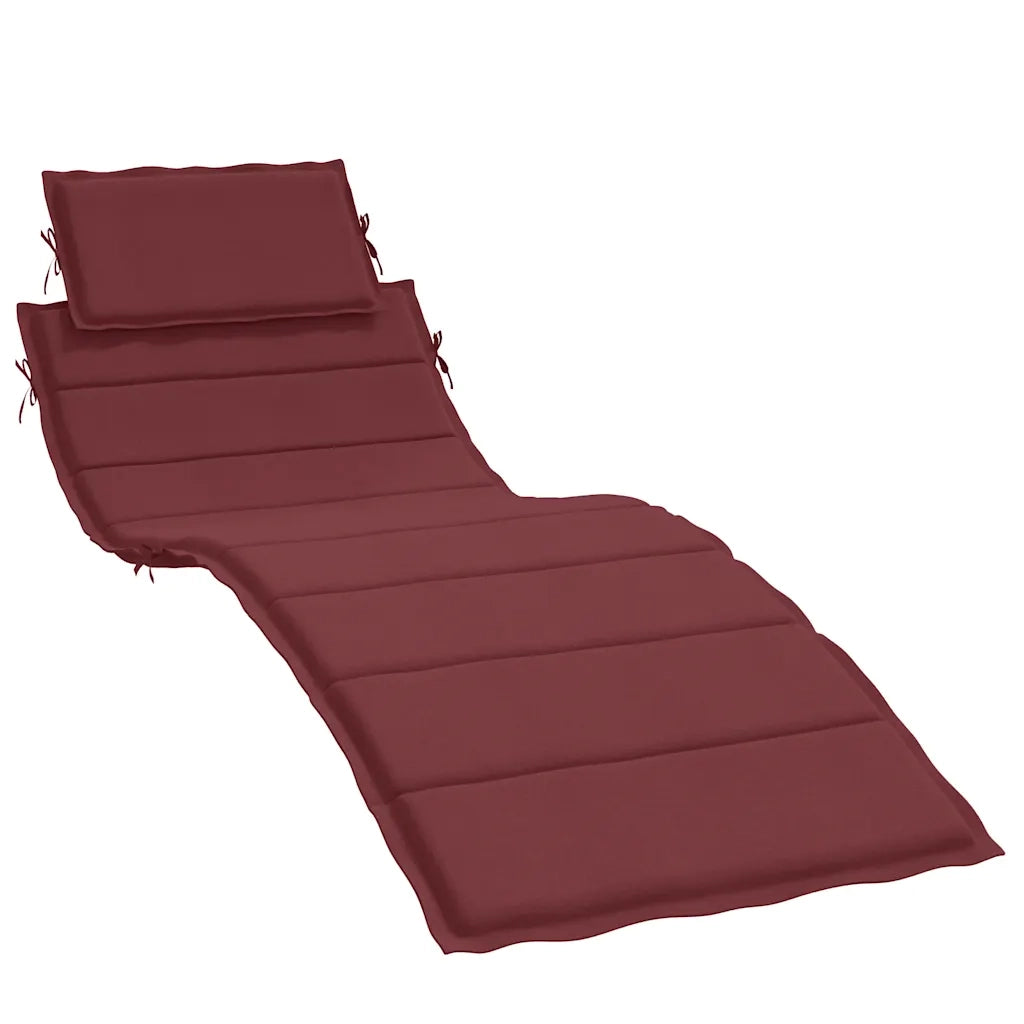 Cuscino per Lettino Prendisole Rosso Vino Mélange 186x58x4cm 4002485
