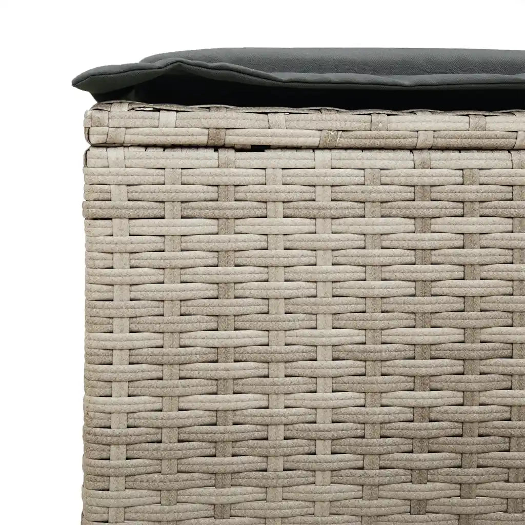 Set Divano da Giardino 4pz con Cuscini Grigio Chiaro Polyrattan 4103868