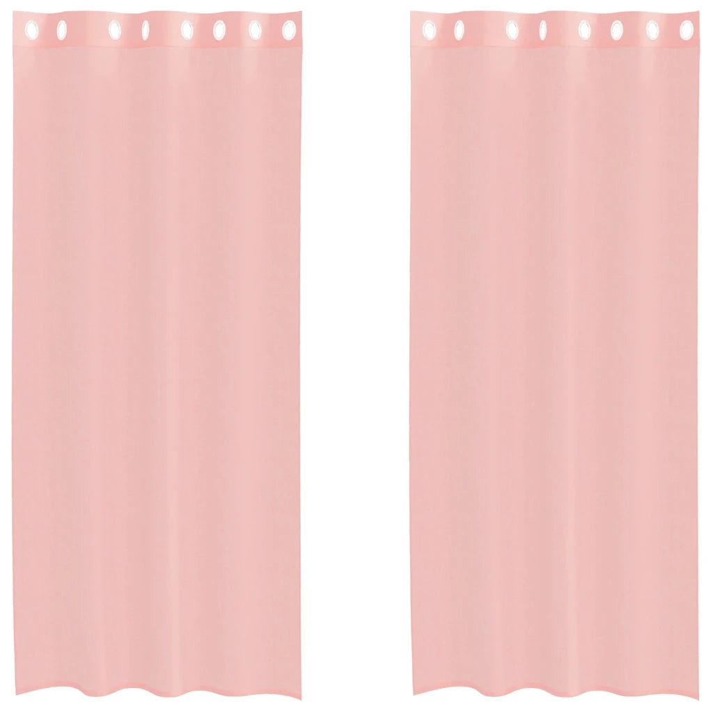 vidaXL Tende in Voile con Occhielli 2 pz Rosa 140x245 cm