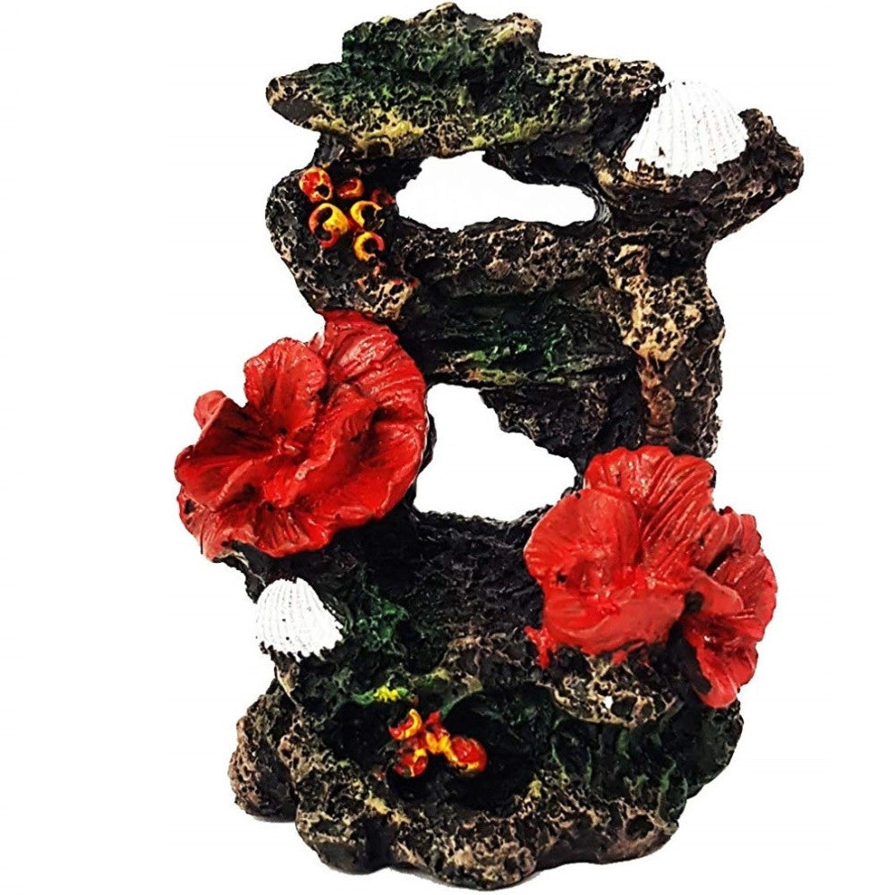 Trade Shop - Corallo In Resina Ornamento Per Acquario Parete Rocciosa 11x8x14 Cm Decorazioni -