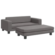 Cuccia per cani comodo divano con estensione 100 x 50 x 30 cm similpelle grigia 02_0043065