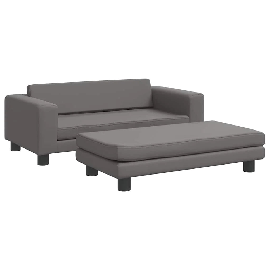 Cuccia per cani comodo divano con estensione 100 x 50 x 30 cm similpelle grigia 02_0043065