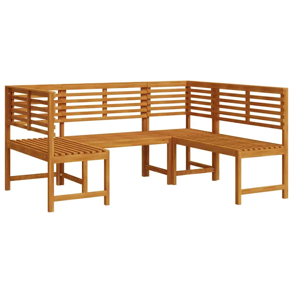Set Panchina da Giardino 3 pcs Marrone Legno di Acacia Massello 3328691