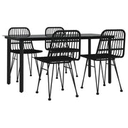 Set da pranzo da giardino in vimini di resina nera da 5 pezzi 02_0014785