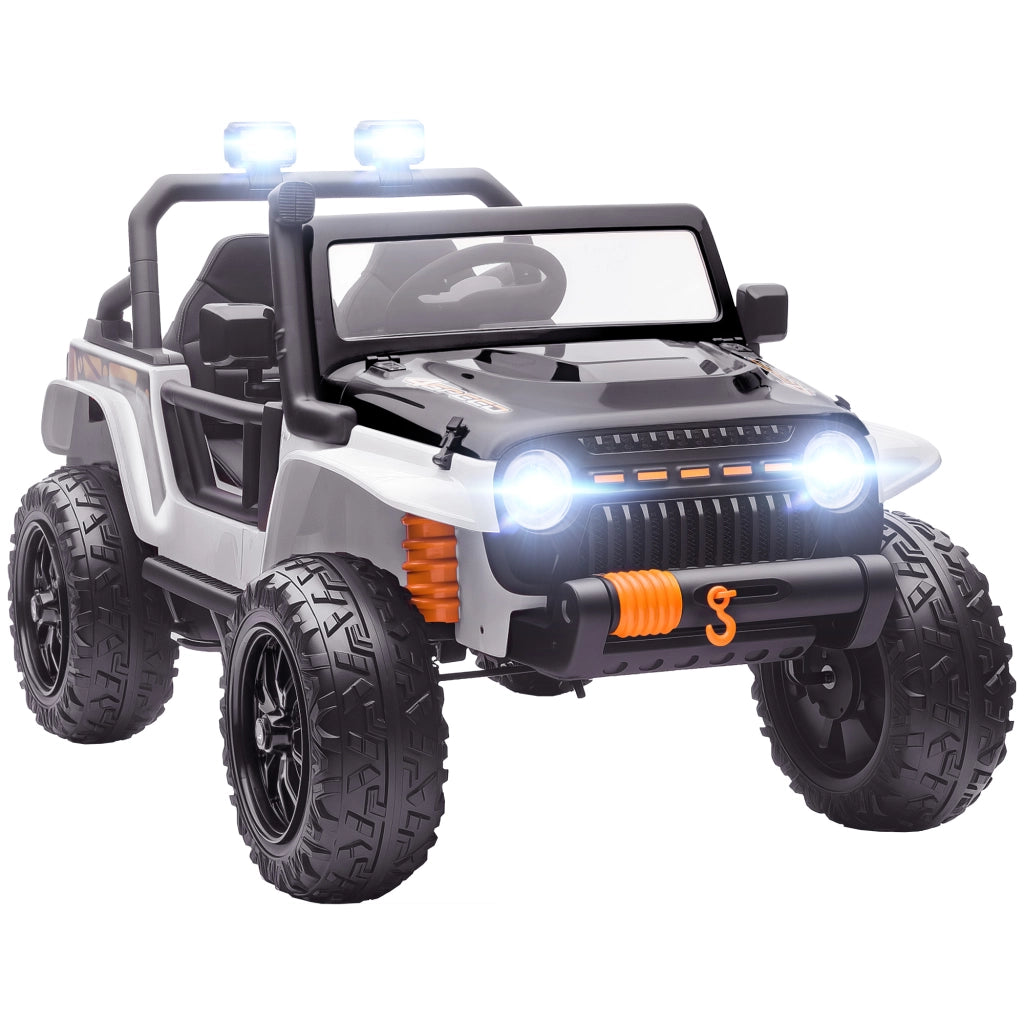 Auto Elettrica per Bambini 12V con Sedile Genitore ¨C Xylo ¨C Telecomando, Musica, LED, 3-8 Anni, Bianco