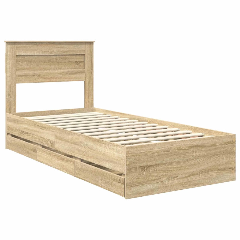Struttura del letto con cassetto Rovere Sonoma 90 x 200 cm 3409879