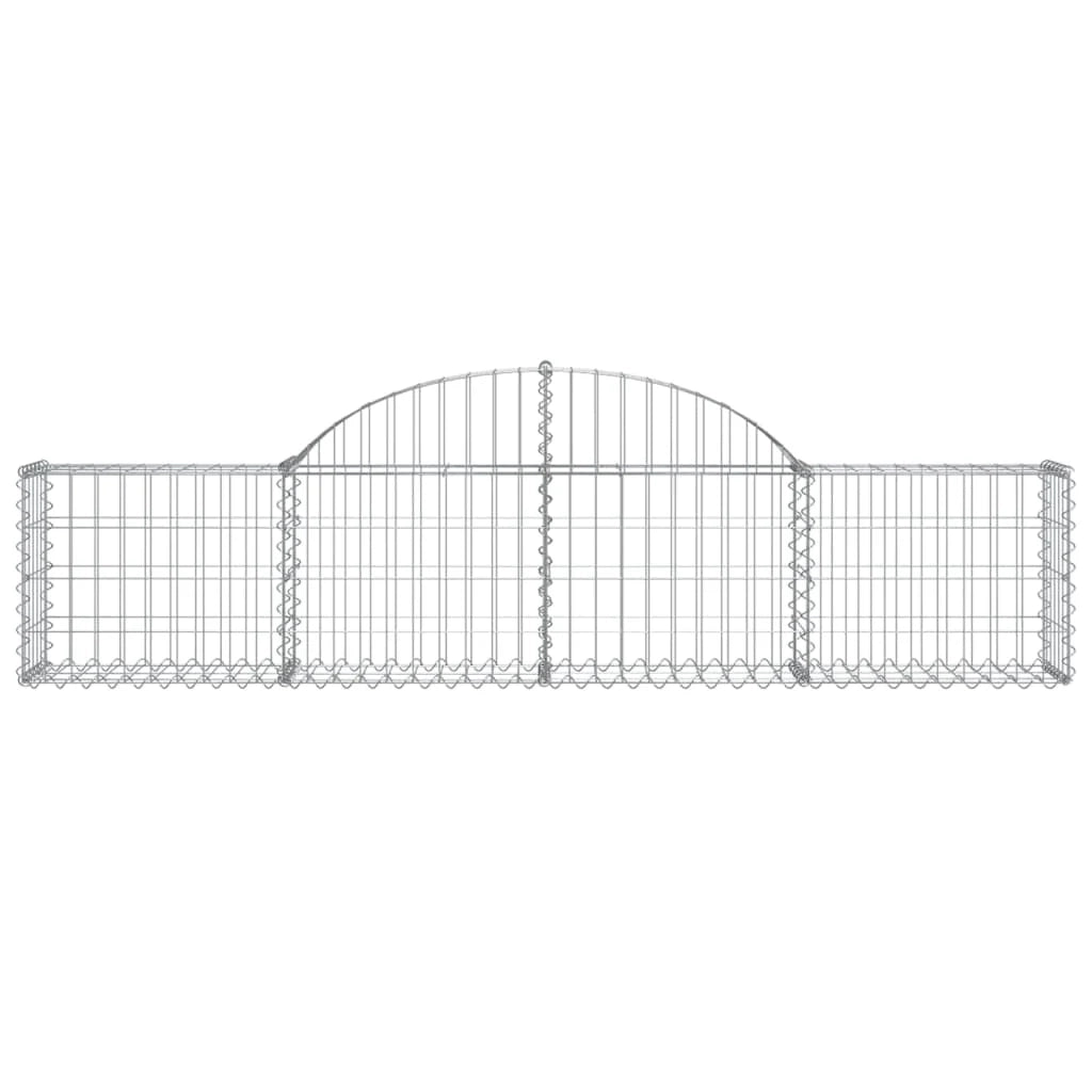 Set di 2 gabbioni ad arco per recinzione gabbia o muro di contenimento 200 x 30 x 40/60 cm ferro zincato argento 02_0041339