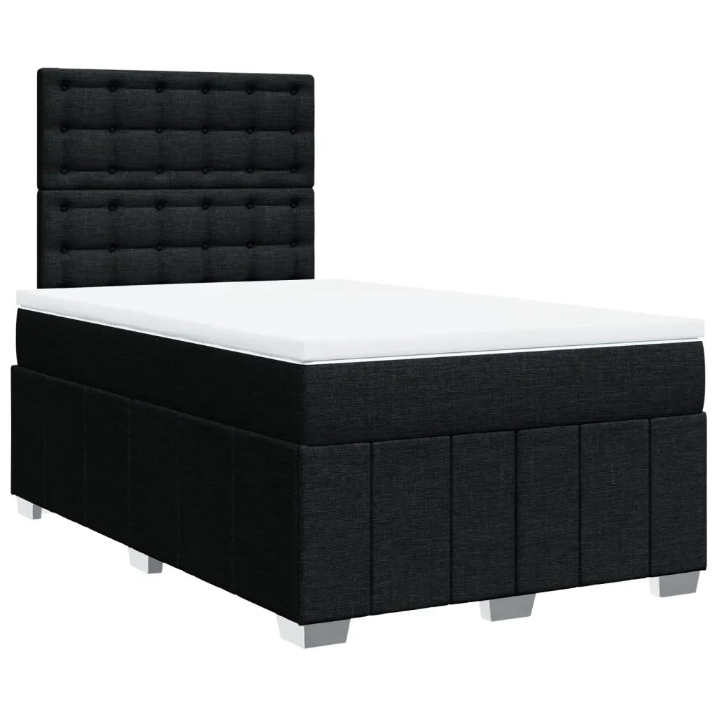 Giroletto a Molle con Materasso Nero 120x200 cm in Tessuto
