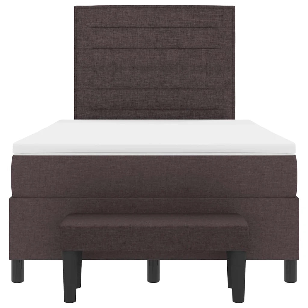 Letto a molle con testiera Marrone Scuro 120 x 190 cm Tessuto 3343977