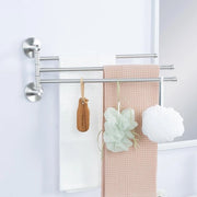 Sostegno asciugamano senza/ con fori, 180° pieghevole sostegno asciugamano in acciaio inossidabile, resistente fino a 5 kg, sostegno asciugamano per parete 40 cm, sostegno asciugamano per bagno, cucina, sauna - cromato, lucidato (cromato)