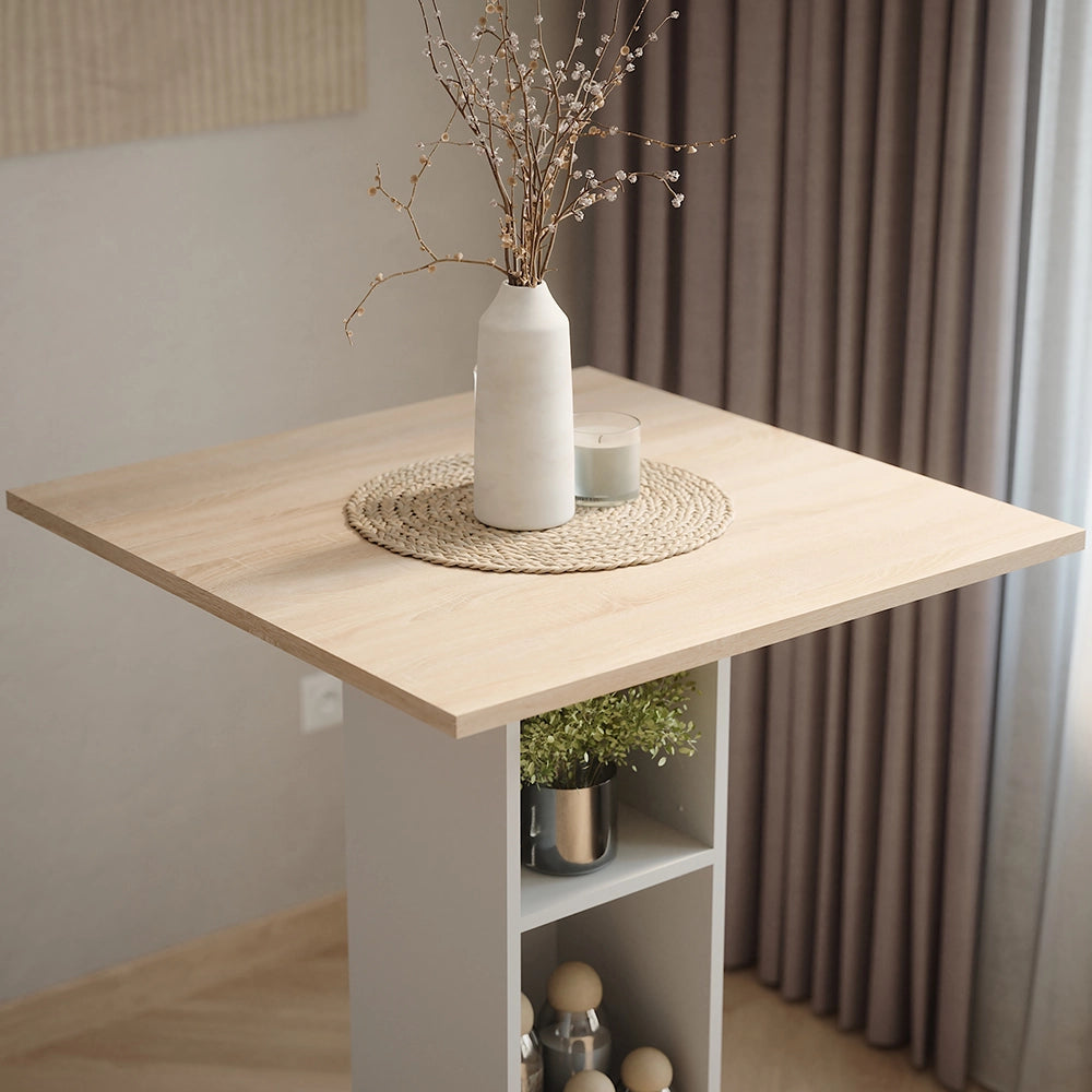 Vicco Tavolo da bar Bianco/Sonoma 75 x 75 cm