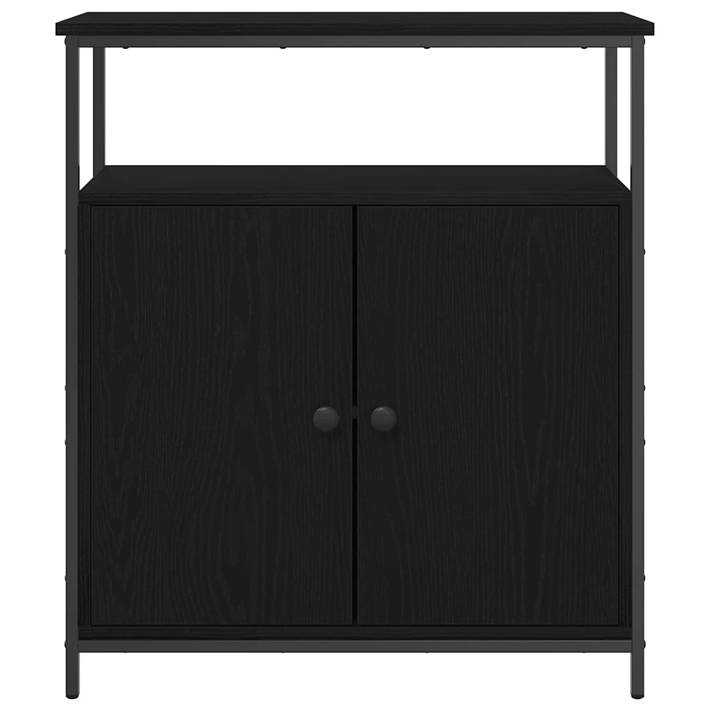 Credenza-Buffet-Armadio da cucina Rovere nero 70 x 30 x 80 cm Legno multistrato 920974