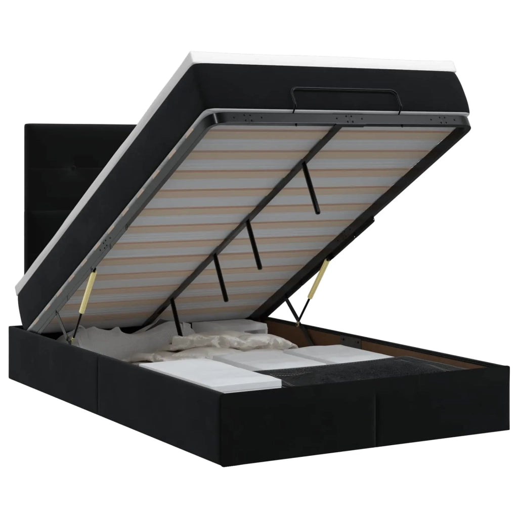 Letto ottomano con materasso Nero 120 x 190 cm Velluto 3457709